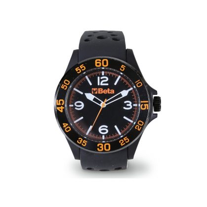   Beta 9593W Analóg óra, soft touch műanyag ház acélgyűrűvel, vízálló 3 ATM, szilikon szíj