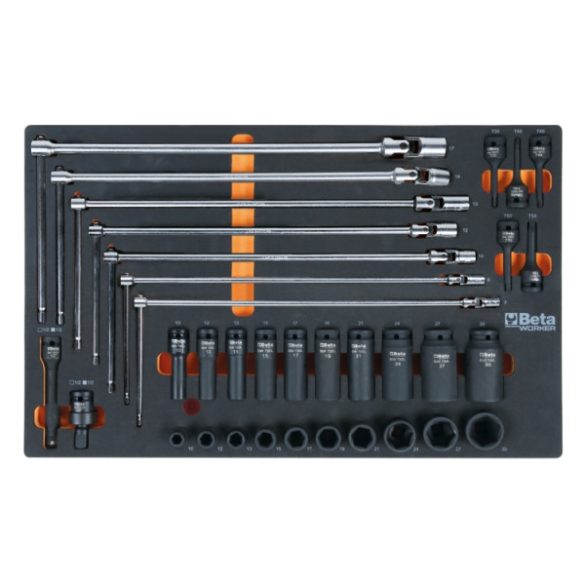 Beta Worker 2400S 7/AUTO 7 fiókos szerszámkocsi 262 darabos szerszámkészlettel és habszivacs tálcákkal