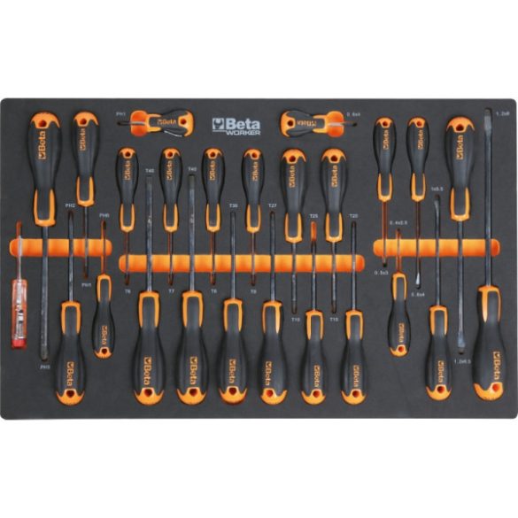 Beta Worker 2400S 7/AUTO 7 fiókos szerszámkocsi 262 darabos szerszámkészlettel és habszivacs tálcákkal