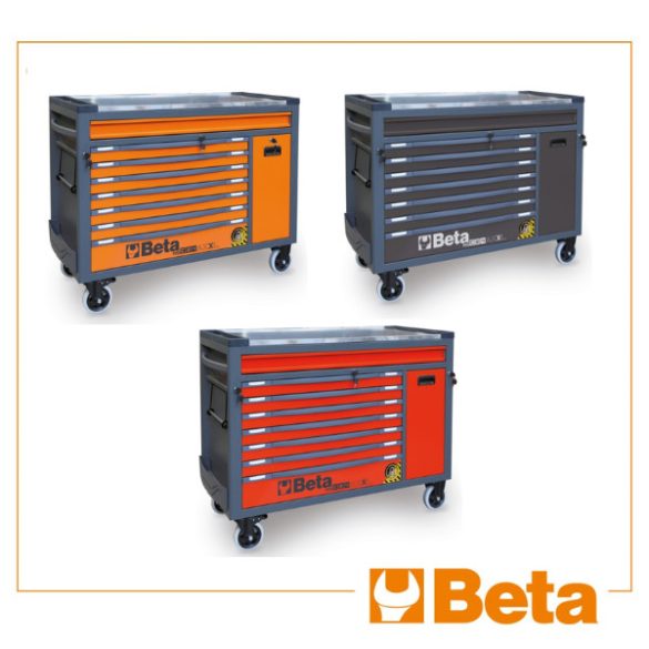 BetaWorker 2400 RSC24AXXL 8 fiókos hosszú szerszámkocsi 1061 darabos szerszámkészlettel