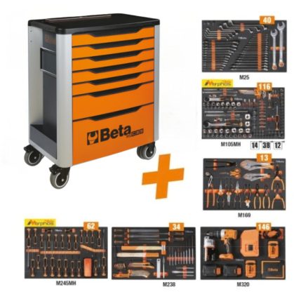   Beta RSC39 7 fiókos szerszámkocsi, 411 részes szerszámkészlettel, több színben