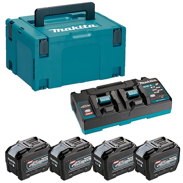 Makita 40Vmax XGT 4x8,0 Ah Li-Ion akku + DC40RB duplatöltö + MAKPAC