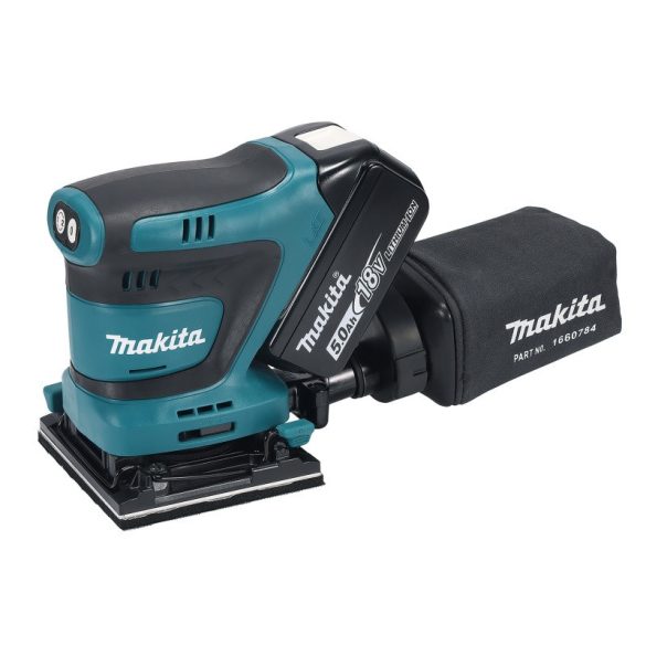 Makita DBO480RTJ 18V LXT Li-ion 112x102mm rezgőcsiszoló 2x5,0Ah