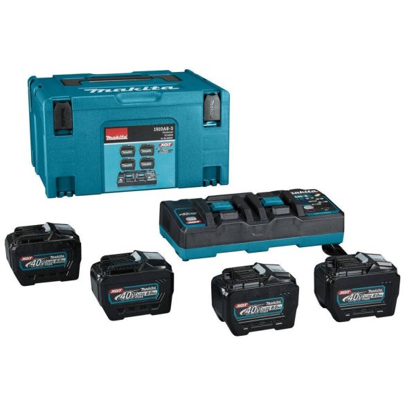 Makita 40Vmax XGT 4x8,0 Ah Li-Ion akku + DC40RB duplatöltö + MAKPAC