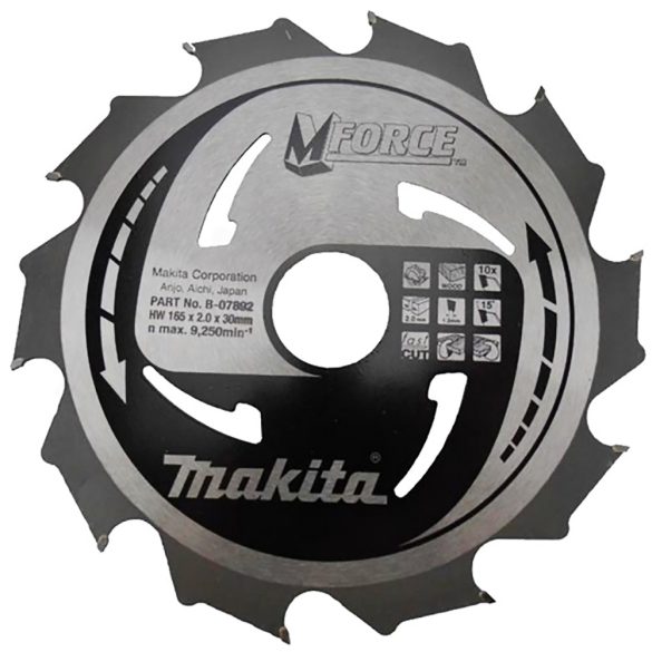 Makita B-07892 körfűrészlap Mforce 165/30mm Z10