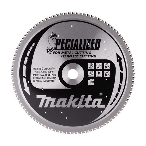 Makita EFFICUT körfűrészlap 305x25,4 mm Z100 FÉM