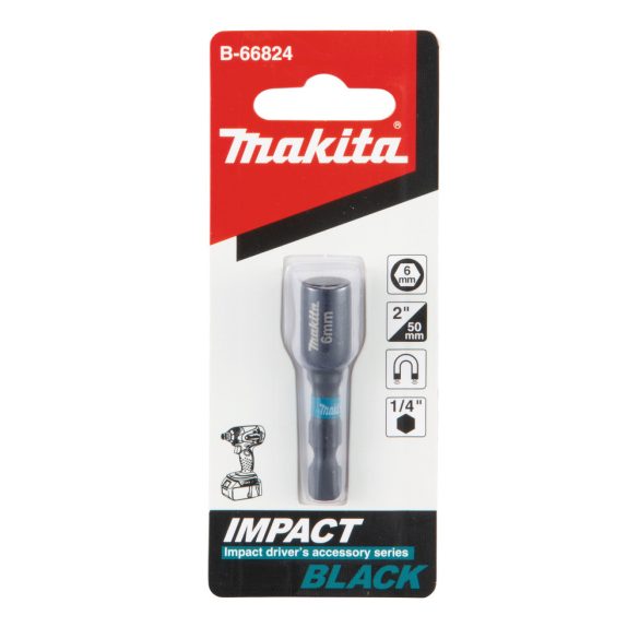 Makita B-66824 impact BLACK mágneses dugókulcs 6mm