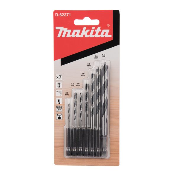 Makita D-62371 hatszög befogású fafúró készlet 2,3,3,4,5,6,8mm