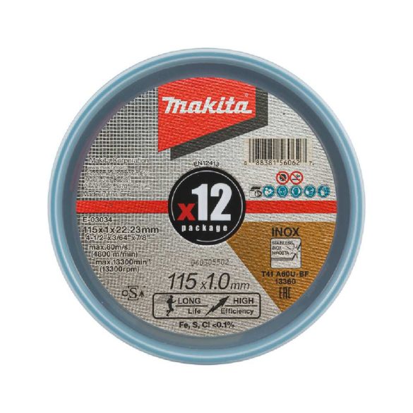 Makita vágókorong INOX 115x1 mm A60U-BF 12 db