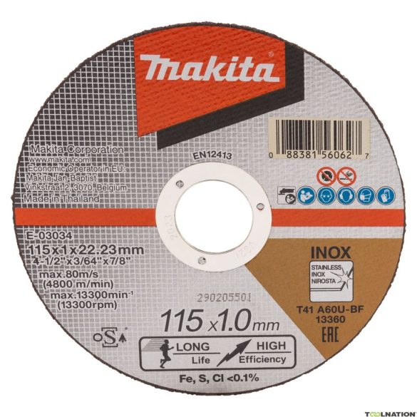 Makita vágókorong INOX 115x1 mm A60U-BF 25 db