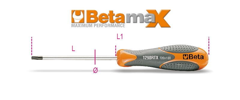 Beta 1298RTX 20 Imbusz csavarhúzó Tamper Resistant Torx®-csavarokhoz